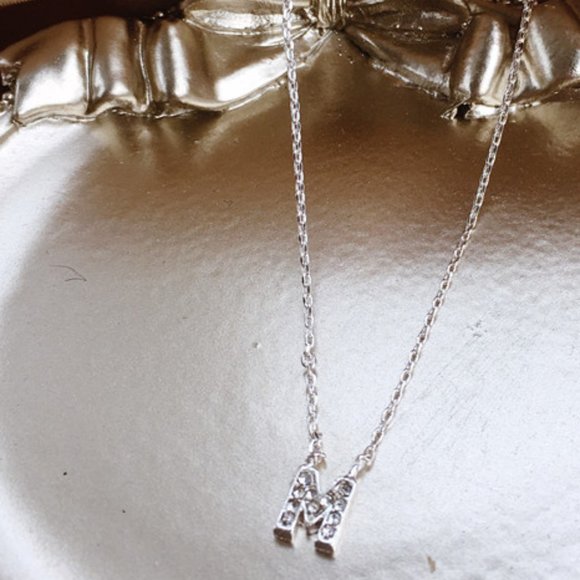 mini Initial crystal pendant necklace Clavicle Necklace - Picture 3 of 17